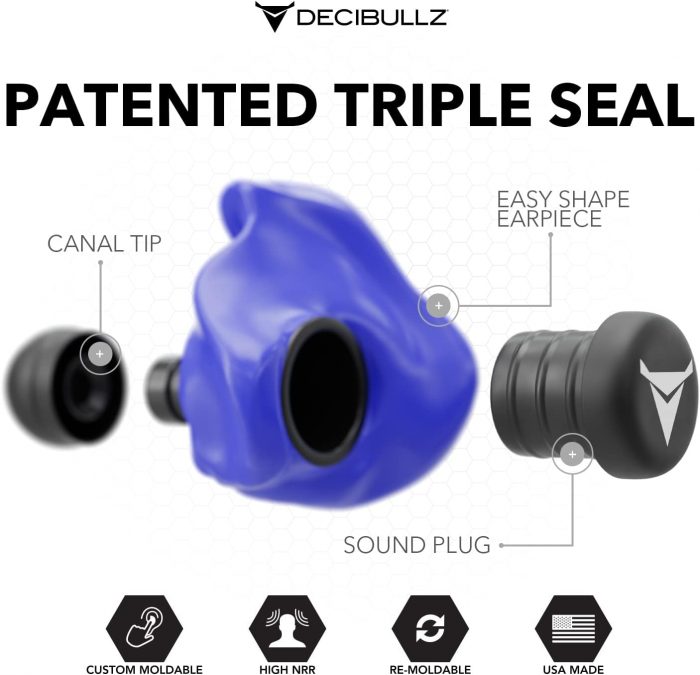 BLUE DECIBULLZ CUSTOM MOLDED EARPLUGS - Image 3